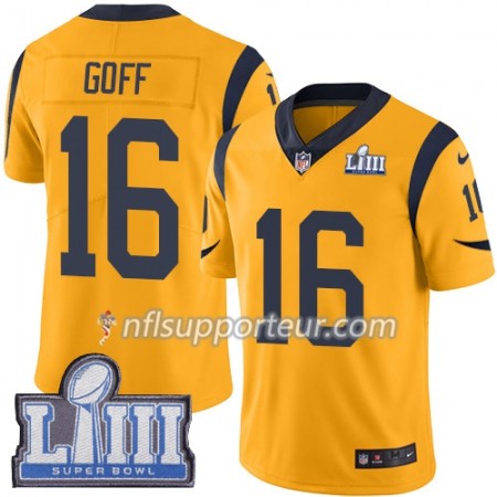 Maillot Homme Los Angeles Rams Jared Goff 16 Nike Or 2019 Super Bowl LIII